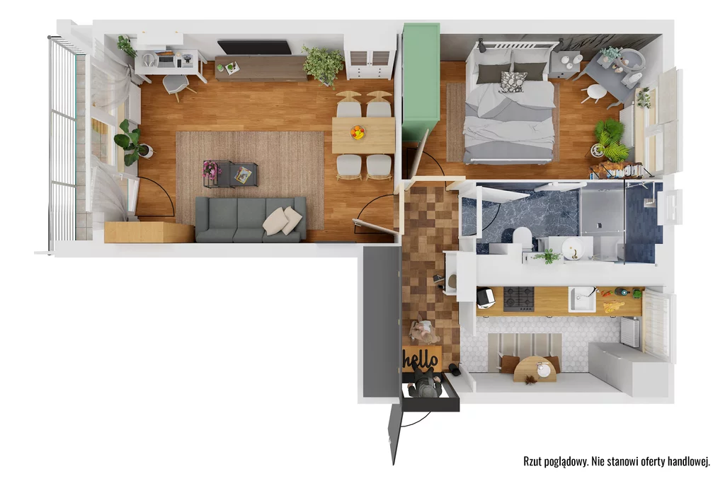 2 pokoje, mieszkanie 46,10 m², piętro 2, oferta nr , 1069/14727/OMS, Warszawa, Mokotów, Mokotów, Oskara Kolberga