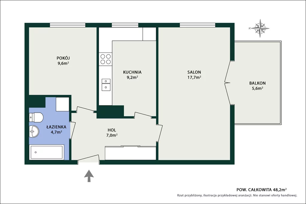 2 pokoje, mieszkanie 48,20 m², piętro 3, oferta nr , 1282/14727/OMS, Warszawa, Białołęka, Białołęka, Żeglugi Wiślanej