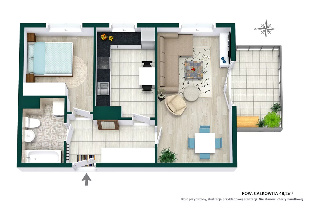 2 pokoje, mieszkanie 48,20 m², piętro 3, oferta nr , 1282/14727/OMS, Warszawa, Białołęka, Białołęka, Żeglugi Wiślanej
