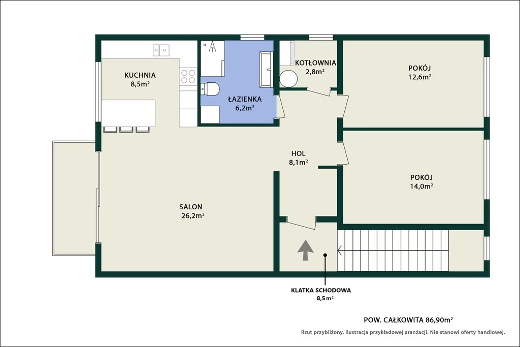 3 pokoje, mieszkanie 86,90 m², piętro 1, oferta nr , 1342/14727/OMS, Warszawa, Wawer, Wawer, Borków