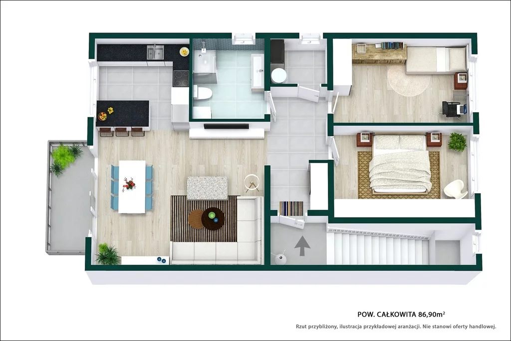 3 pokoje, mieszkanie 86,90 m², piętro 1, oferta nr , 1342/14727/OMS, Warszawa, Wawer, Wawer, Borków