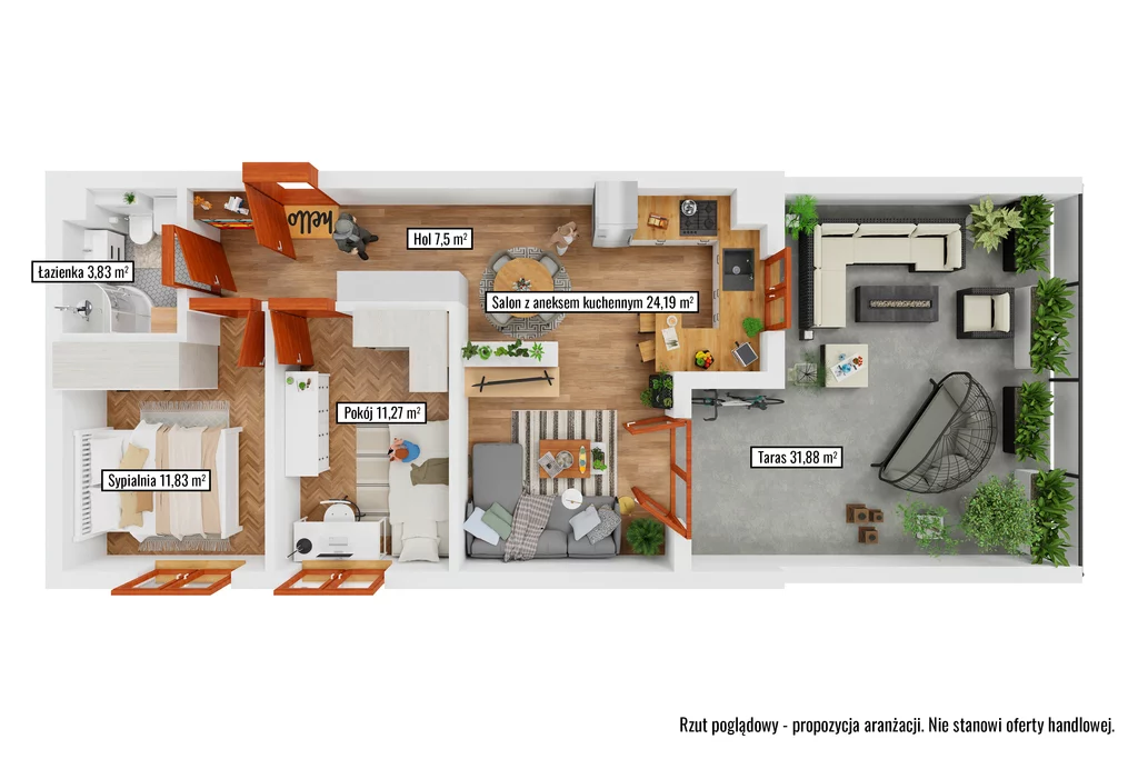 3 pokoje, mieszkanie 58,62 m², parter, oferta nr , 1325/14727/OMS, Wieliszew, Krzysztofa Kamila Baczyńskiego