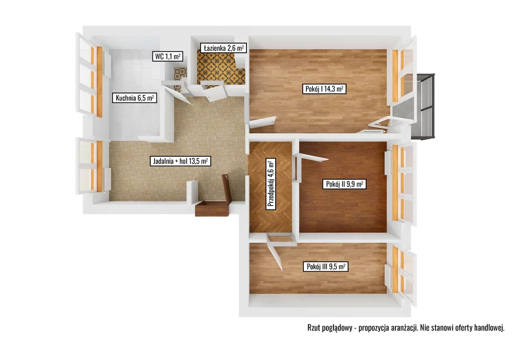3 pokoje, mieszkanie 61,96 m², piętro 4, oferta nr , 1212/14727/OMS, Błonie, Marszałka Józefa Piłsudskiego