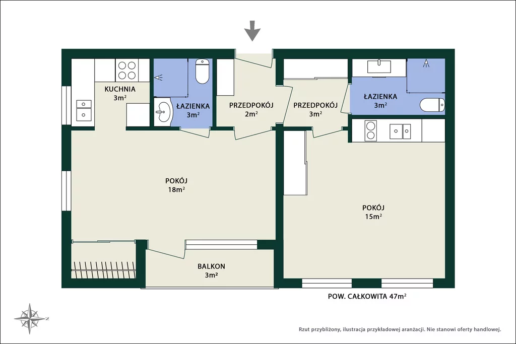 3 pokoje, mieszkanie 47,00 m², piętro 9, oferta nr , 1131/14727/OMS, Warszawa, Targówek, Targówek, Rembielińska
