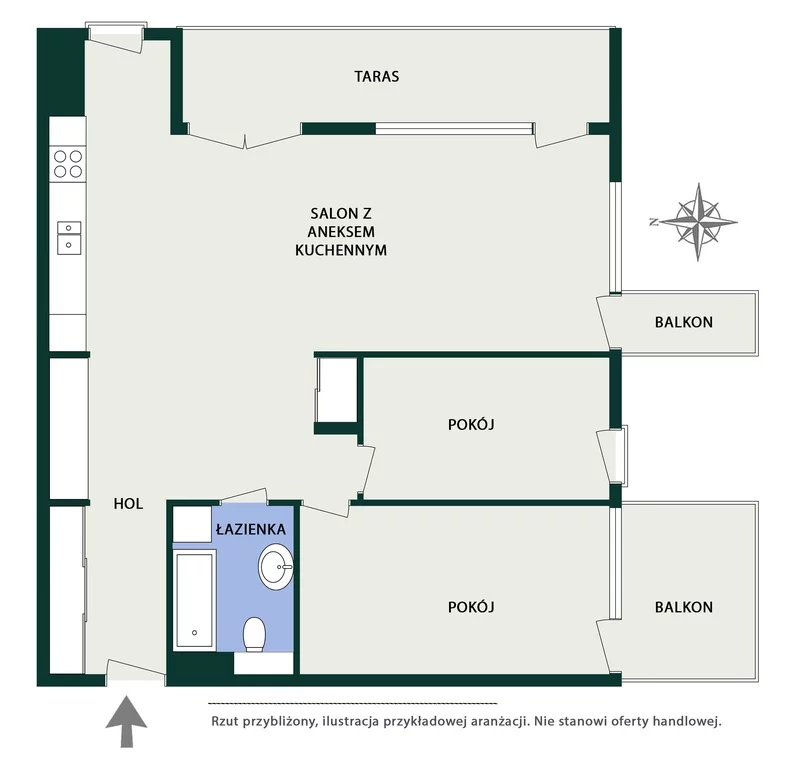 3 pokoje, mieszkanie 78,03 m², piętro 2, oferta nr , 1343/14727/OMS, Warszawa, Rembertów, Rembertów, Suflerska