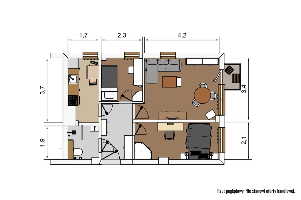 Mieszkanie na sprzedaż, 46,90 m², 3 pokoje, 3 piętro, oferta nr 1049/14727/OMS