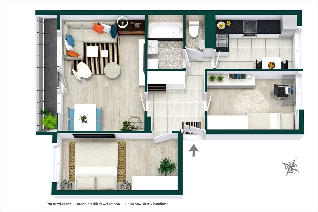 3 pokoje, mieszkanie 53,10 m², parter, oferta nr , 1259/14727/OMS, Warszawa, Mokotów, Mokotów, Warneńska