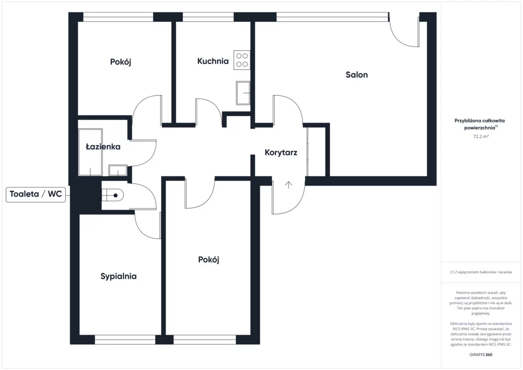 4 pokoje, apartament 72,20 m², piętro 3, oferta nr , 1239/14727/OMS, Piastów, Michała Kleofasa Ogińskiego