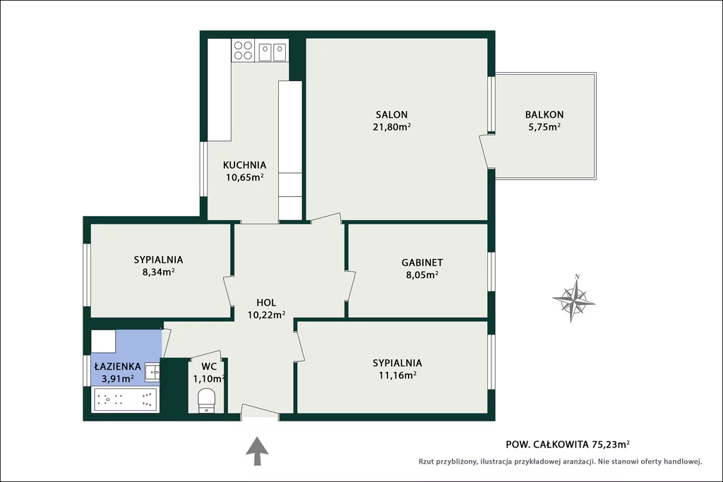 4 pokoje, apartament 75,23 m², piętro 3, oferta nr , 1161/14727/OMS, Nowy Dwór Mazowiecki, Wojska Polskiego