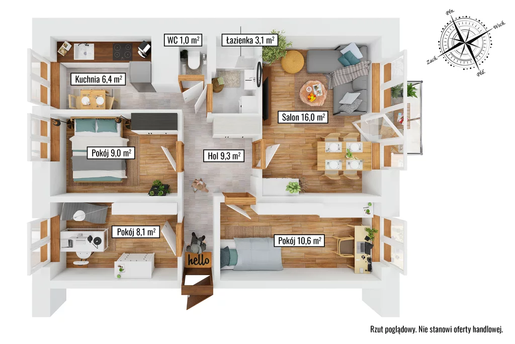4 pokoje, mieszkanie 63,50 m², piętro 4, oferta nr , 1303/14727/OMS, Legionowo, Zygmunta Krasińskiego