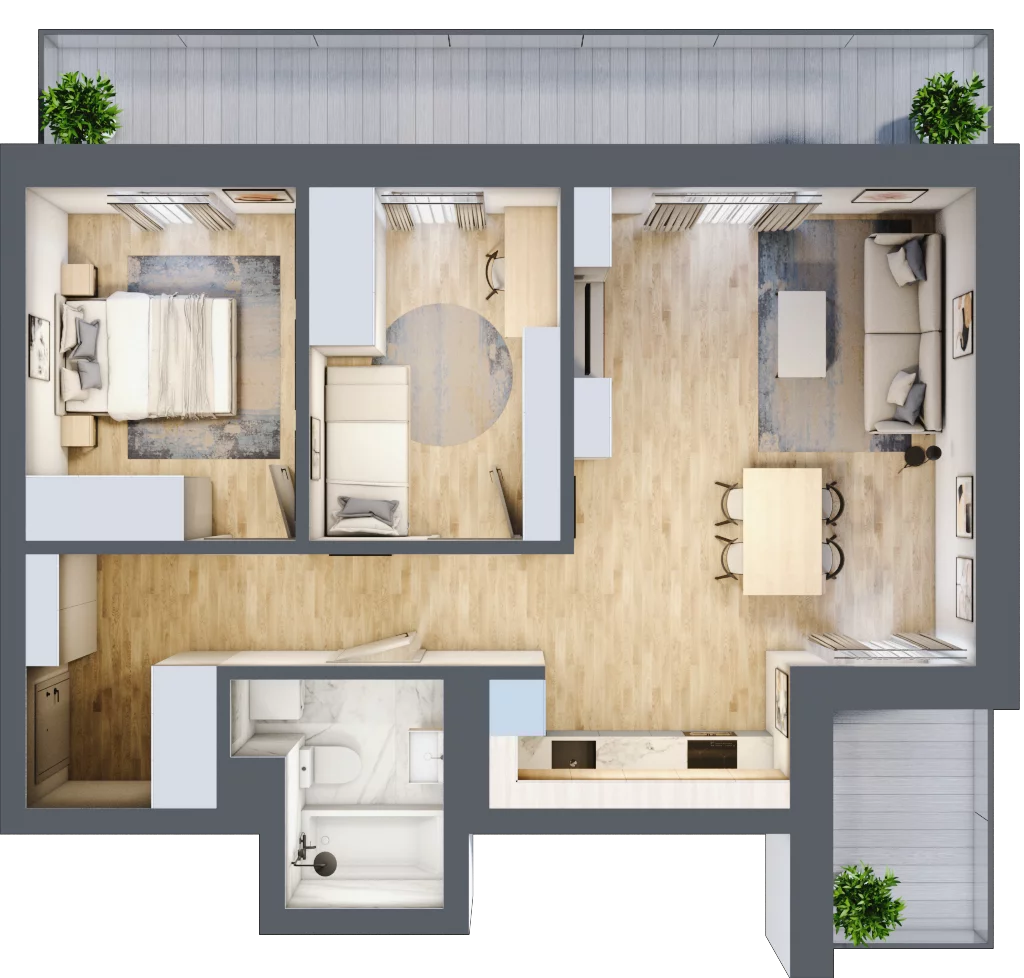 3 pokoje, mieszkanie 63,64 m², piętro 1, oferta nr 6, Apartamenty Sowia, Marki, ul. Sowia 9