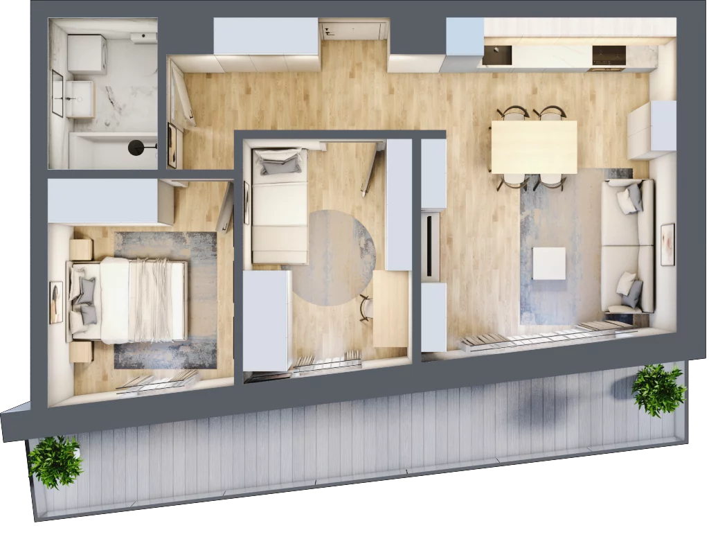 3 pokoje, mieszkanie 53,11 m², piętro 1, oferta nr 1, Apartamenty Sowia, Marki, ul. Sowia 9
