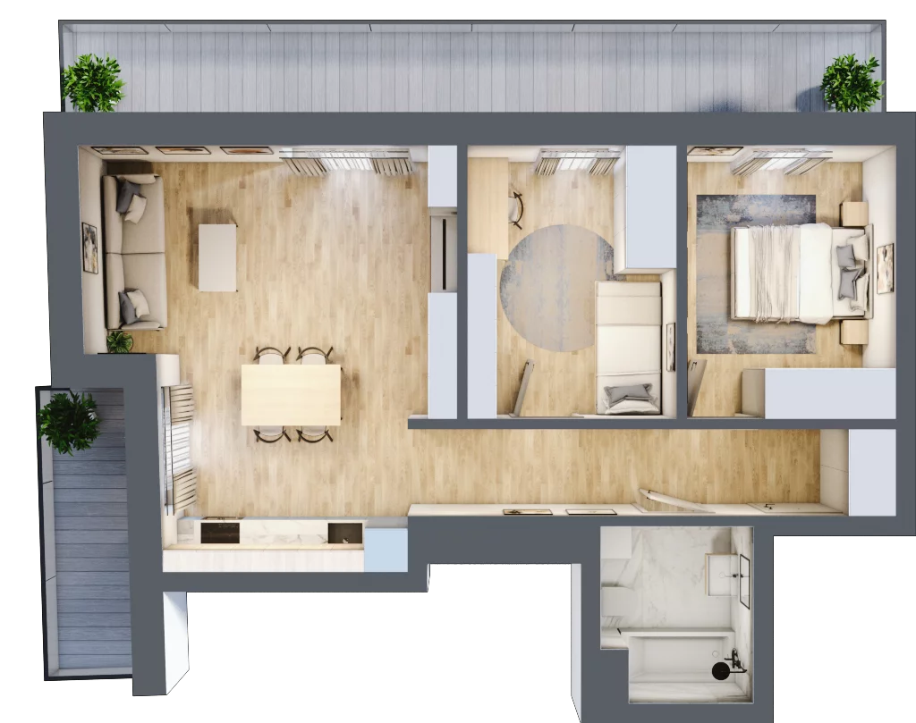 3 pokoje, mieszkanie 61,32 m², piętro 1, oferta nr 5, Apartamenty Sowia, Marki, ul. Sowia 9