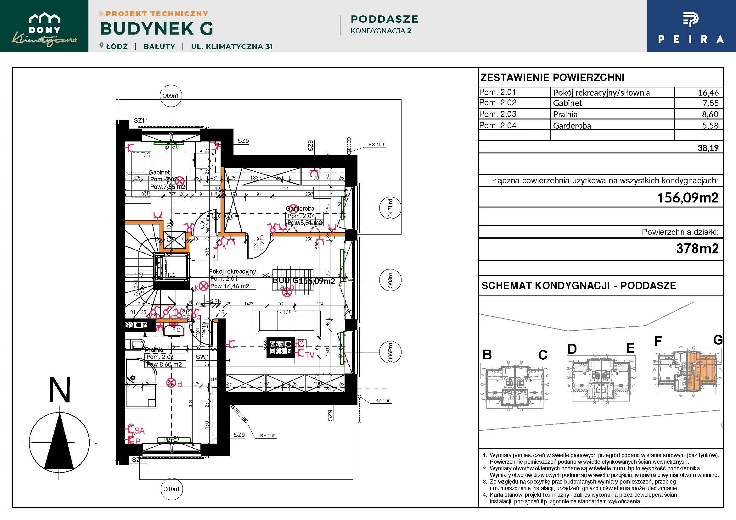 Dom 156,09 m², oferta nr 31 G, Domy Klimatyczna, Łódź, Bałuty, Bałuty, ul. Klimatyczna 32 (róg Wycieczkowej)
