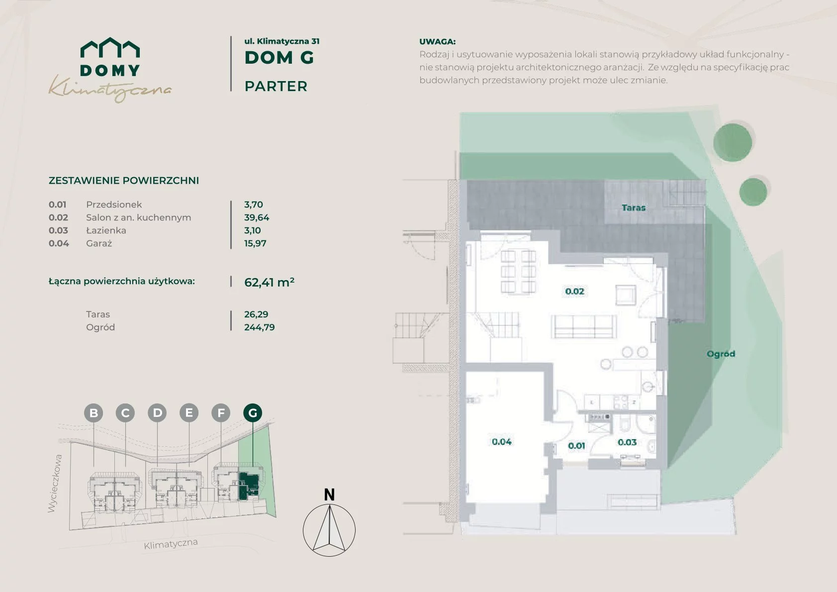 Dom 156,09 m², oferta nr 31 G, Domy Klimatyczna, Łódź, Bałuty, Bałuty, ul. Klimatyczna 32 (róg Wycieczkowej)