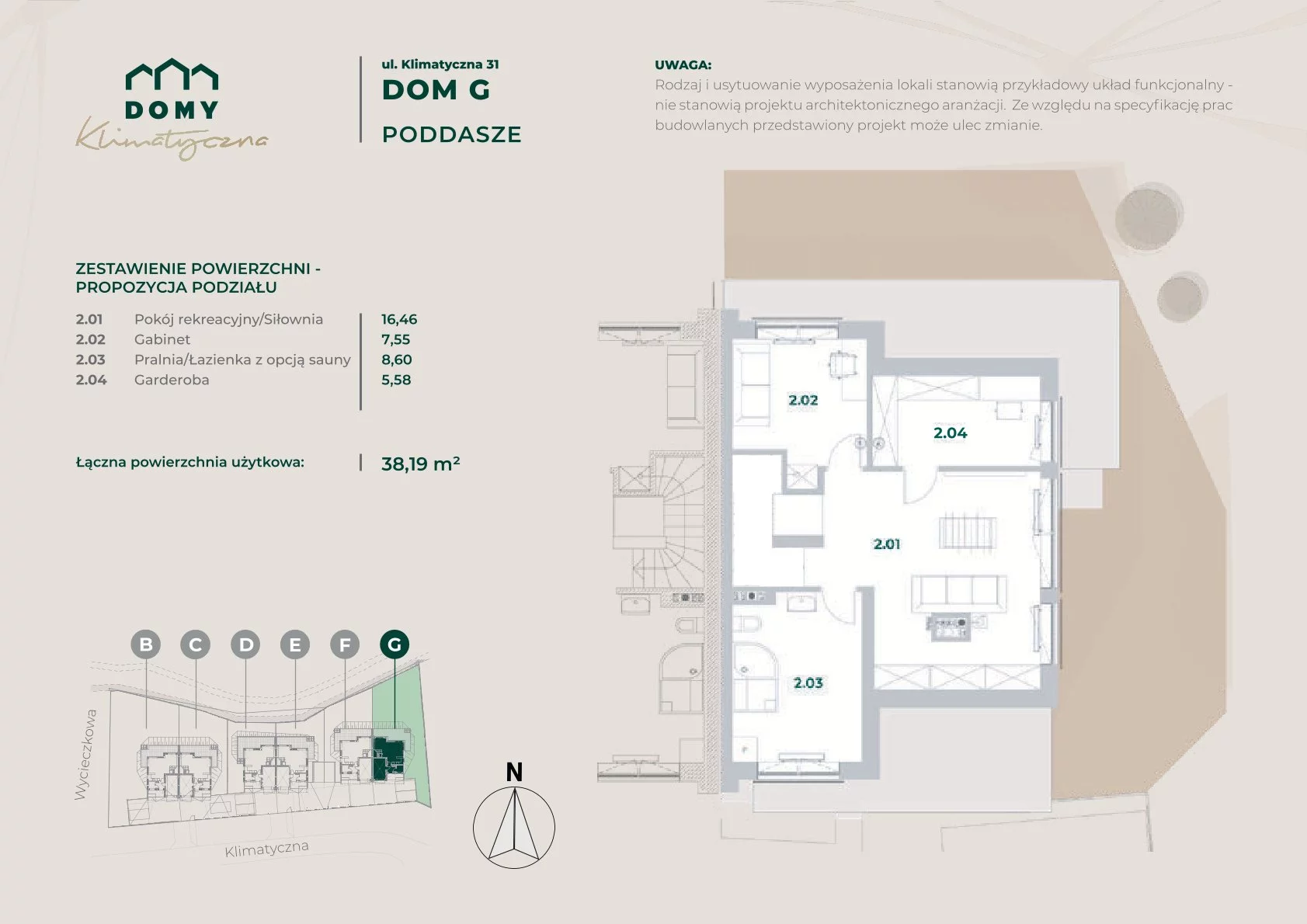 Dom 156,09 m², oferta nr 31 G, Domy Klimatyczna, Łódź, Bałuty, Bałuty, ul. Klimatyczna 32 (róg Wycieczkowej)