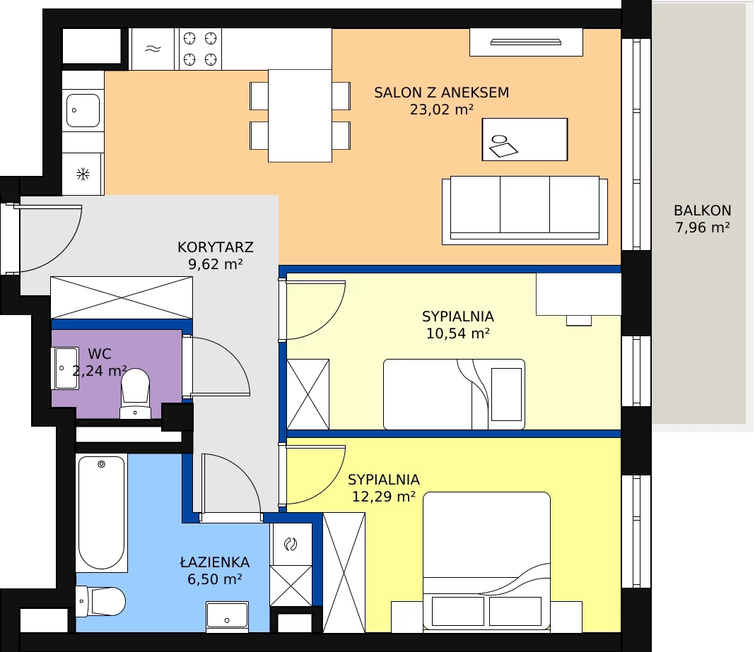 Zalety mieszkania 64.71 m², 51 - C5.2