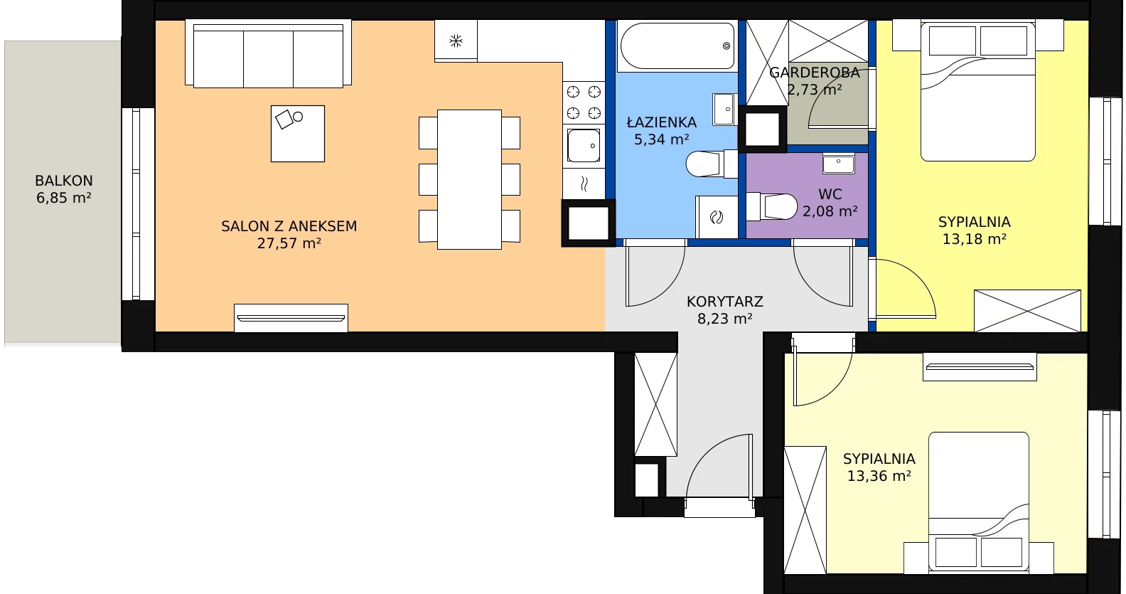 Zalety mieszkania 72.78 m², 20 - A20