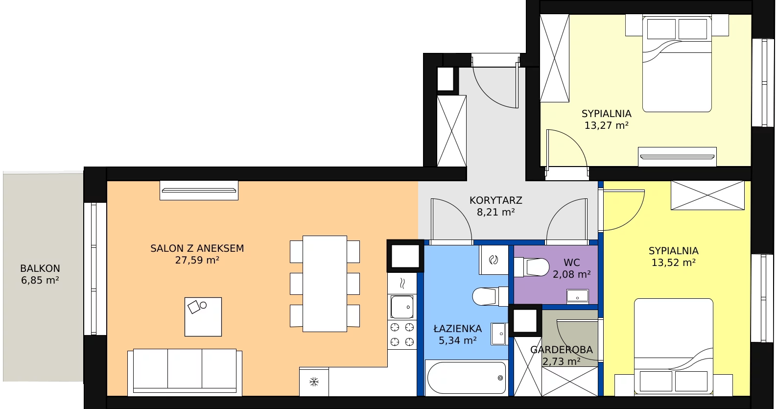 Zalety mieszkania 73.02 m², 36 - A36