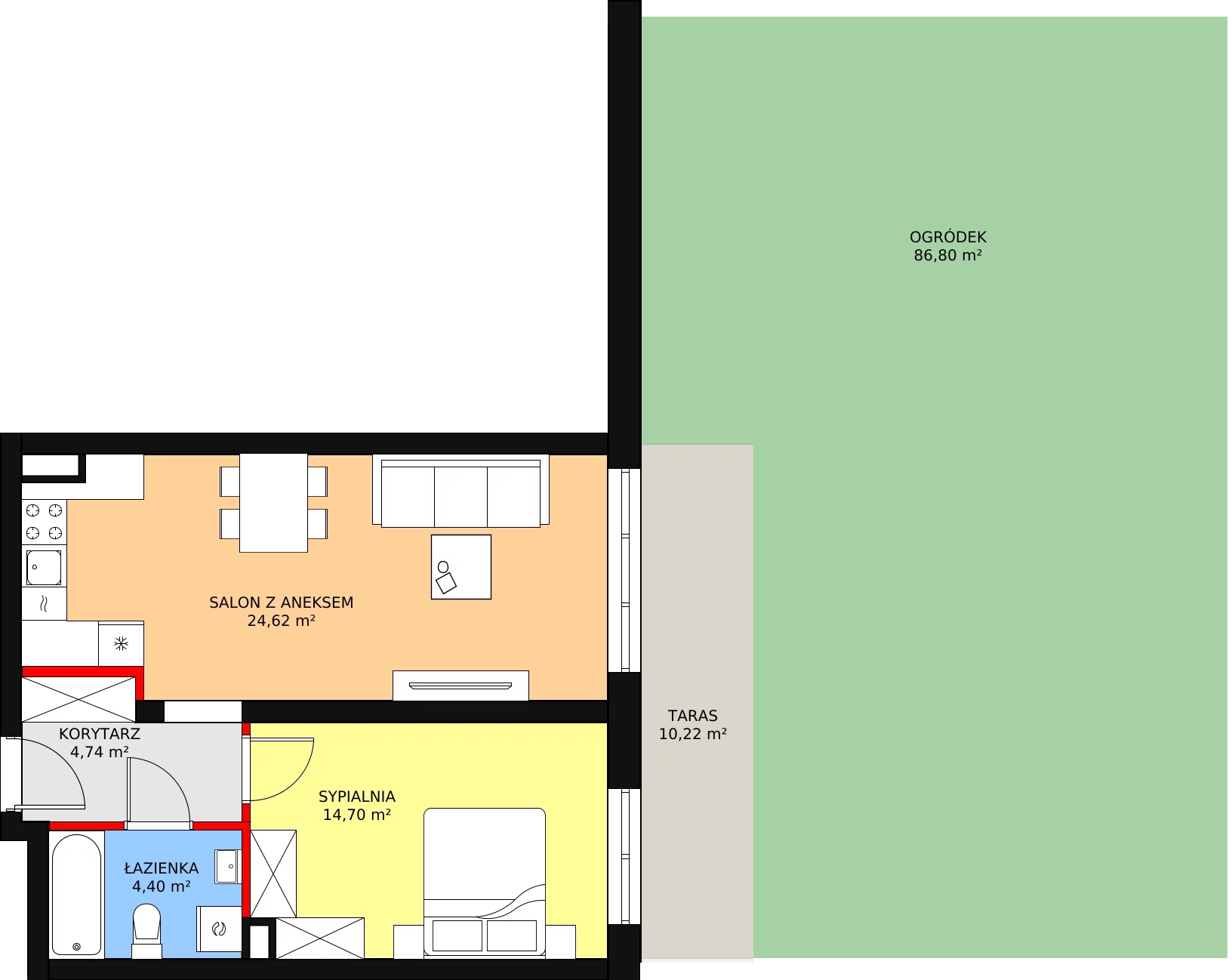 Mieszkanie 48,46 m², parter, oferta nr 111, InPark, Łódź, Bałuty, ul. Emilii Plater / ul. Górnicza