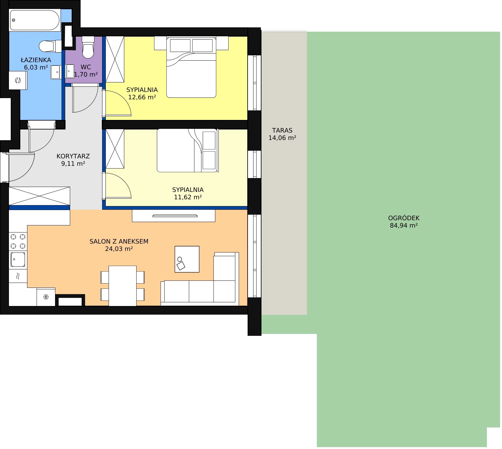 Zalety mieszkania 65.19 m², 120 - C10