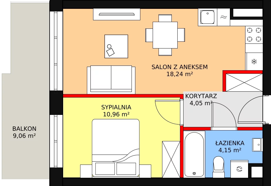 Mieszkanie 37,40 m², piętro 3, oferta nr 149, InPark, Łódź, Bałuty, ul. Emilii Plater / ul. Górnicza