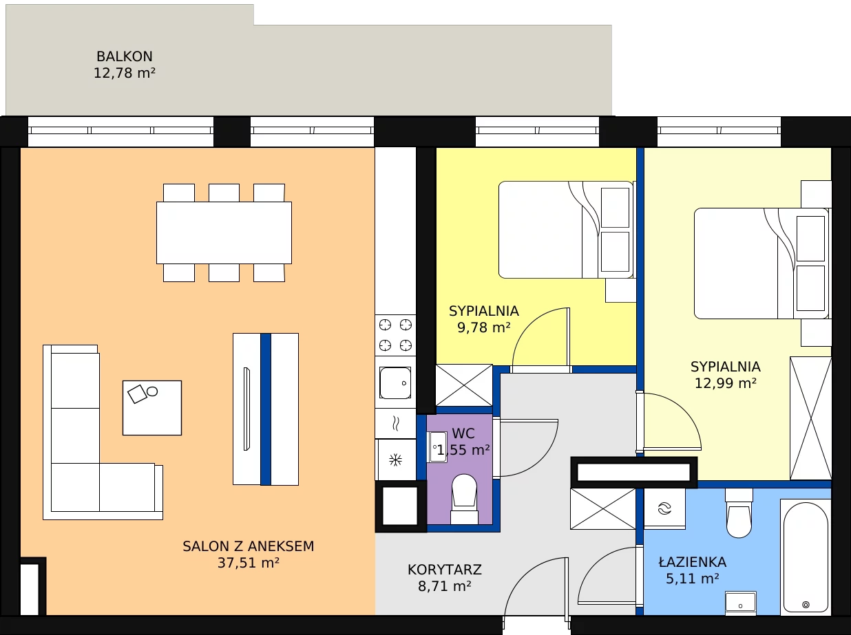 Zalety mieszkania 75.86 m², 151 - C41