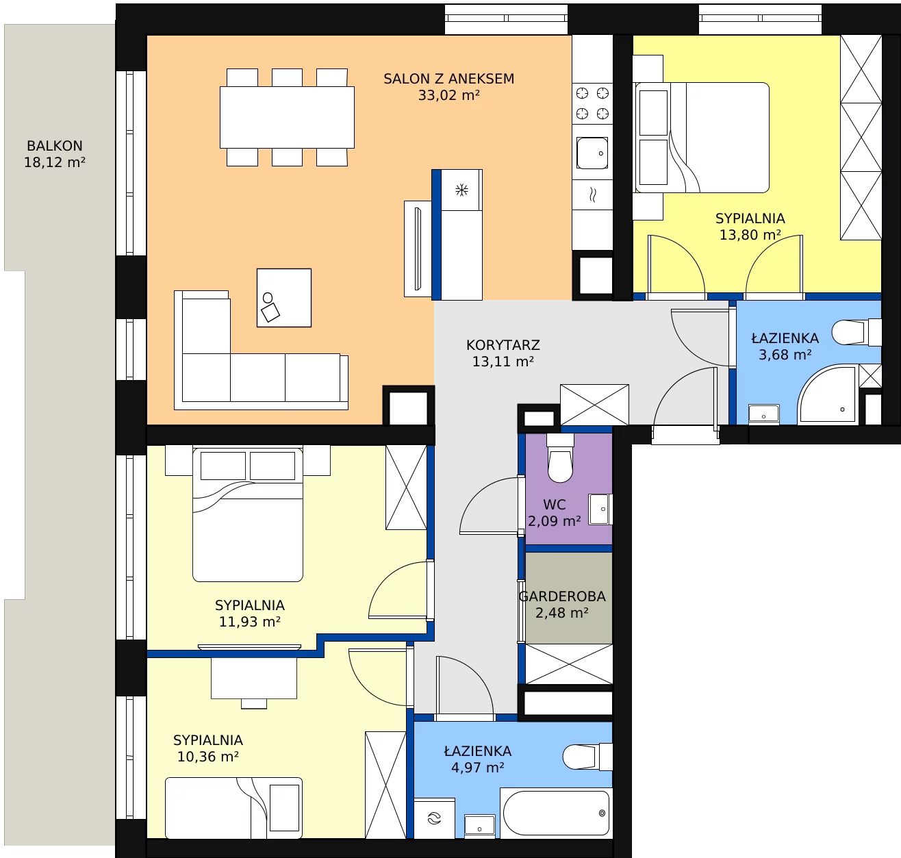 Zalety mieszkania 95.8 m², 163 - C53