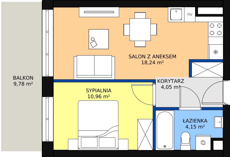 Zalety mieszkania 37.52 m², 171 - C61