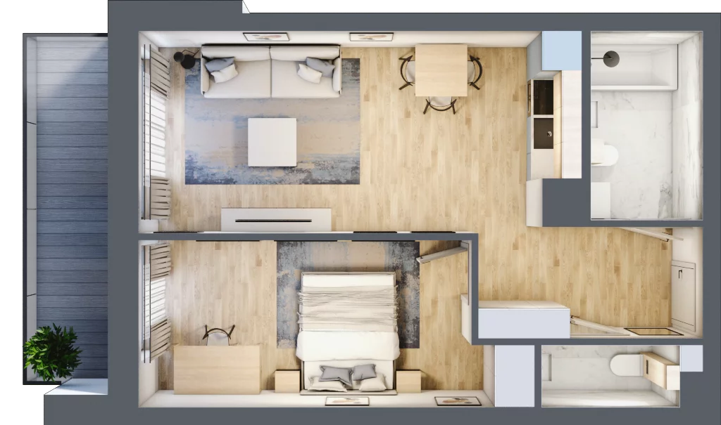 2 pokoje, mieszkanie 47,28 m², piętro 4, oferta nr M74, Srebrzyńska Park IV, Łódź, Polesie, ul. Srebrzyńska 107