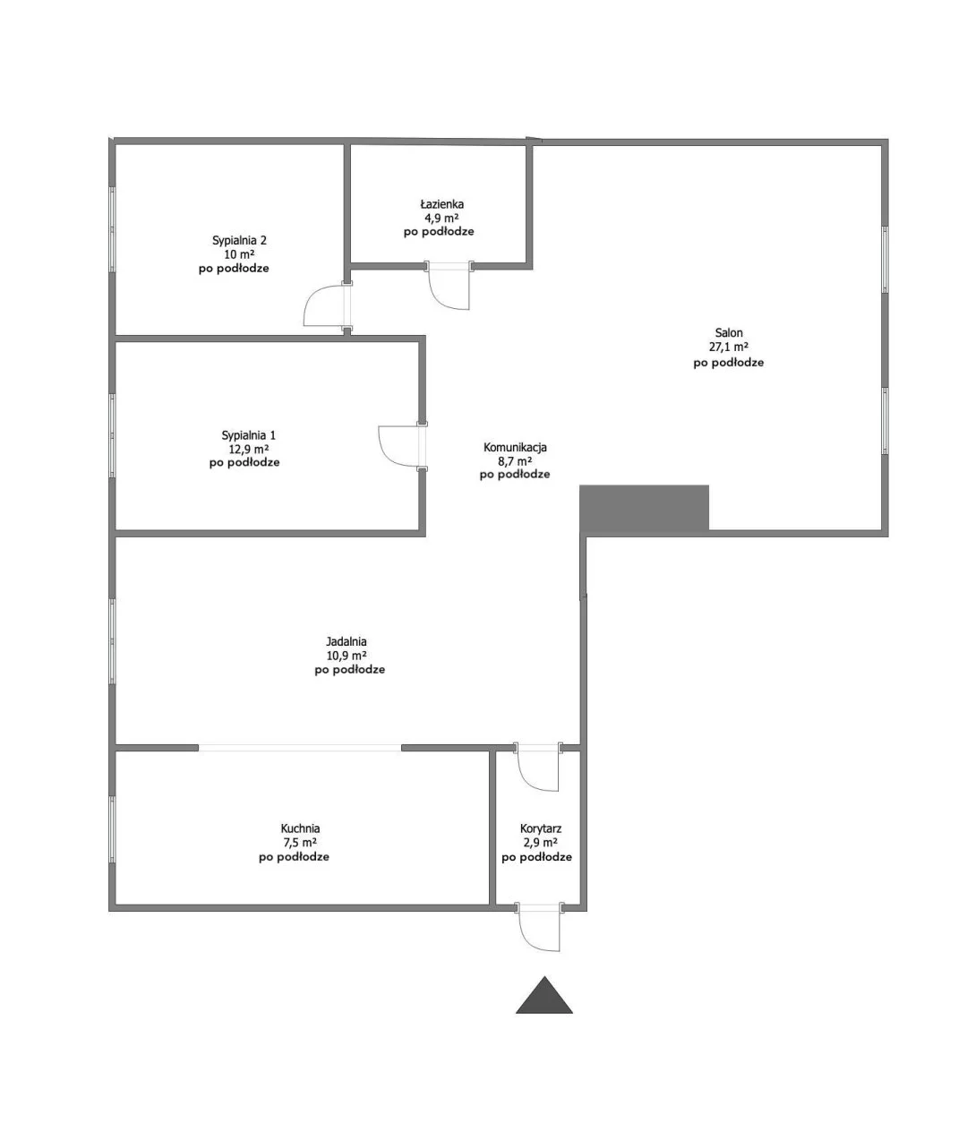 3 pokoje, mieszkanie 77,27 m², piętro 2, oferta nr , GRS-MS-2954, Słupsk, Zamkowa