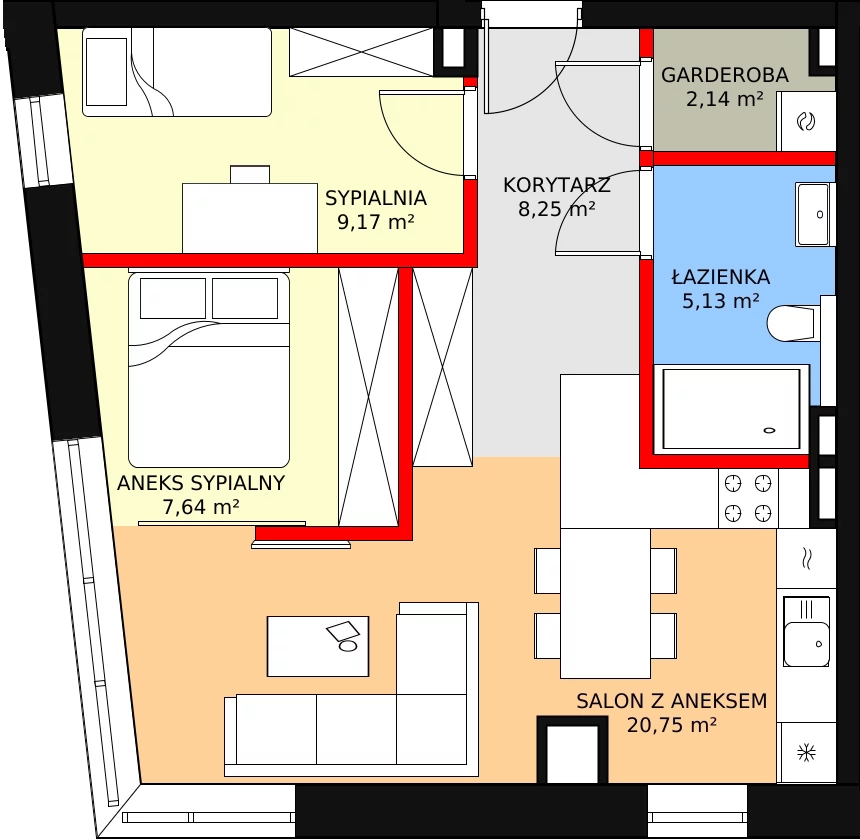 Apartament 51,67 m², piętro 1, oferta nr M31, PRATUM Apartamenty, Mikołajki, ul. Mrągowska