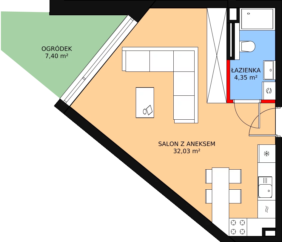 Apartament 35,05 m², przyziemie, oferta nr A9, PRATUM Apartamenty, Mikołajki, ul. Mrągowska