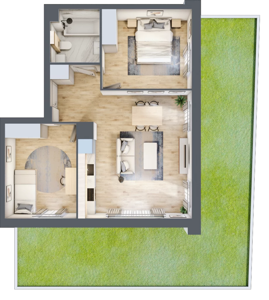 3 pokoje, mieszkanie 59,26 m², parter, oferta nr A.1.7, Silva Straszyn, Straszyn, ul. Boczna/Starogardzka