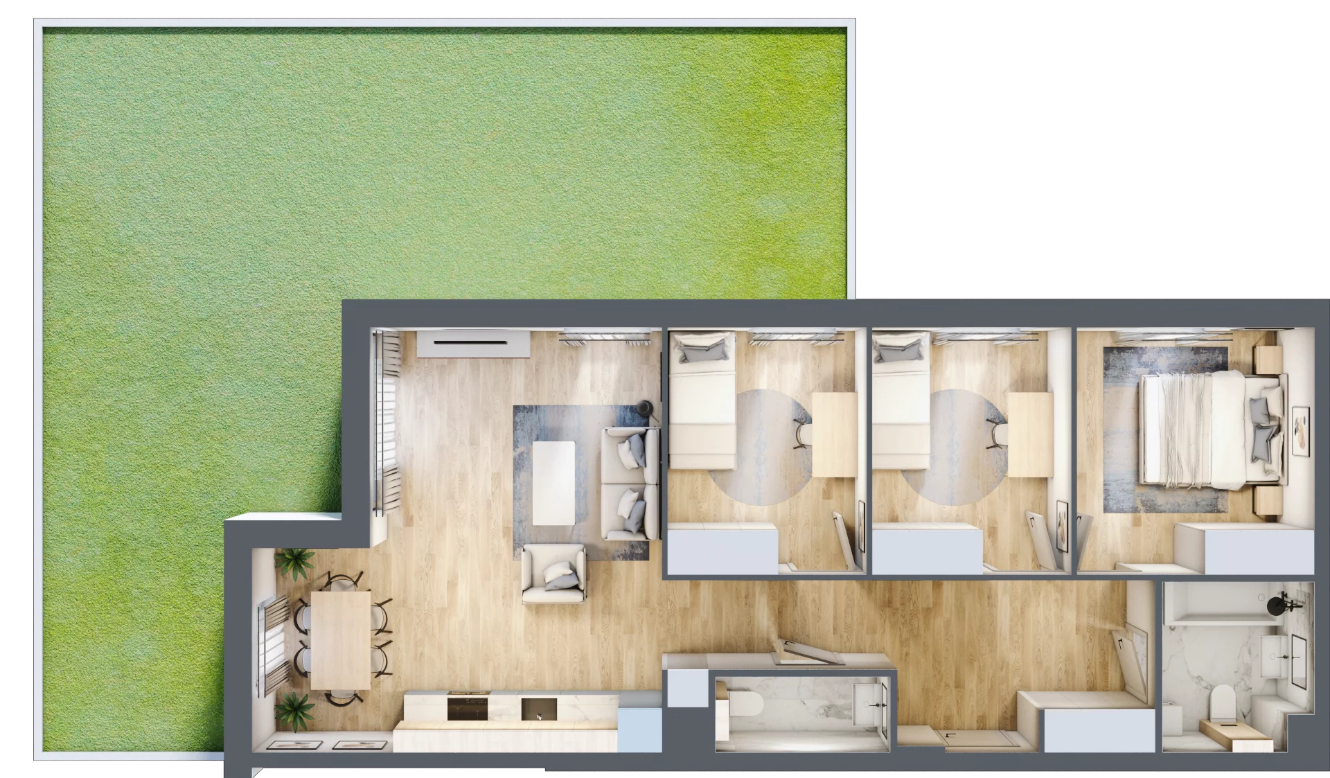 4 pokoje, mieszkanie 77,77 m², parter, oferta nr A.1.8, Silva Straszyn, Straszyn, ul. Boczna/Starogardzka