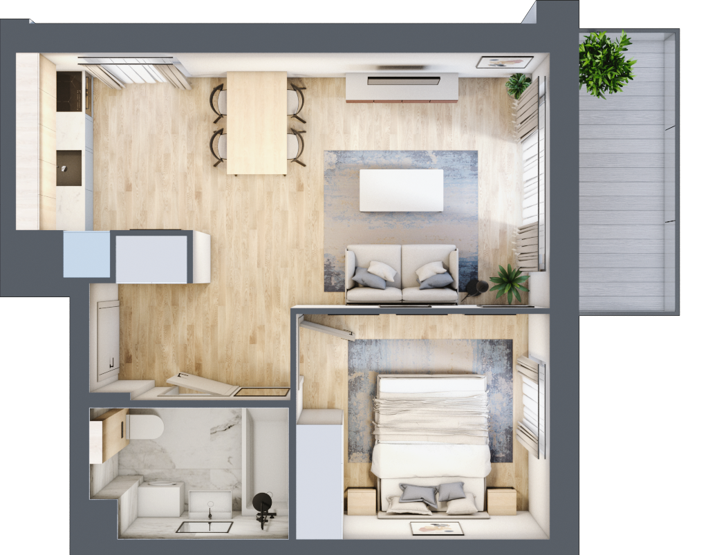 Mieszkanie 39,68 m², piętro 1, oferta nr A.2.3, Silva Straszyn, Straszyn, ul. Boczna/Starogardzka