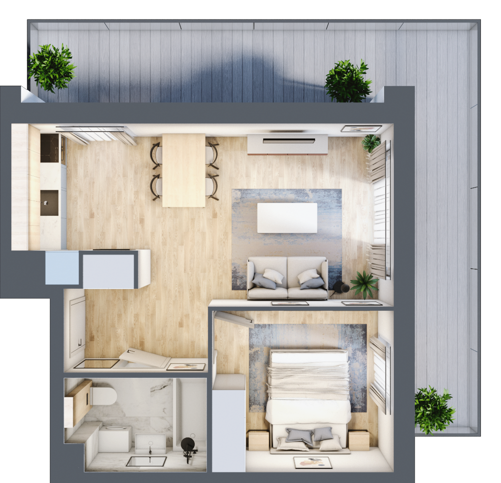 Mieszkanie 39,68 m², piętro 1, oferta nr B.2.3, Silva Straszyn, Straszyn, ul. Boczna/Starogardzka