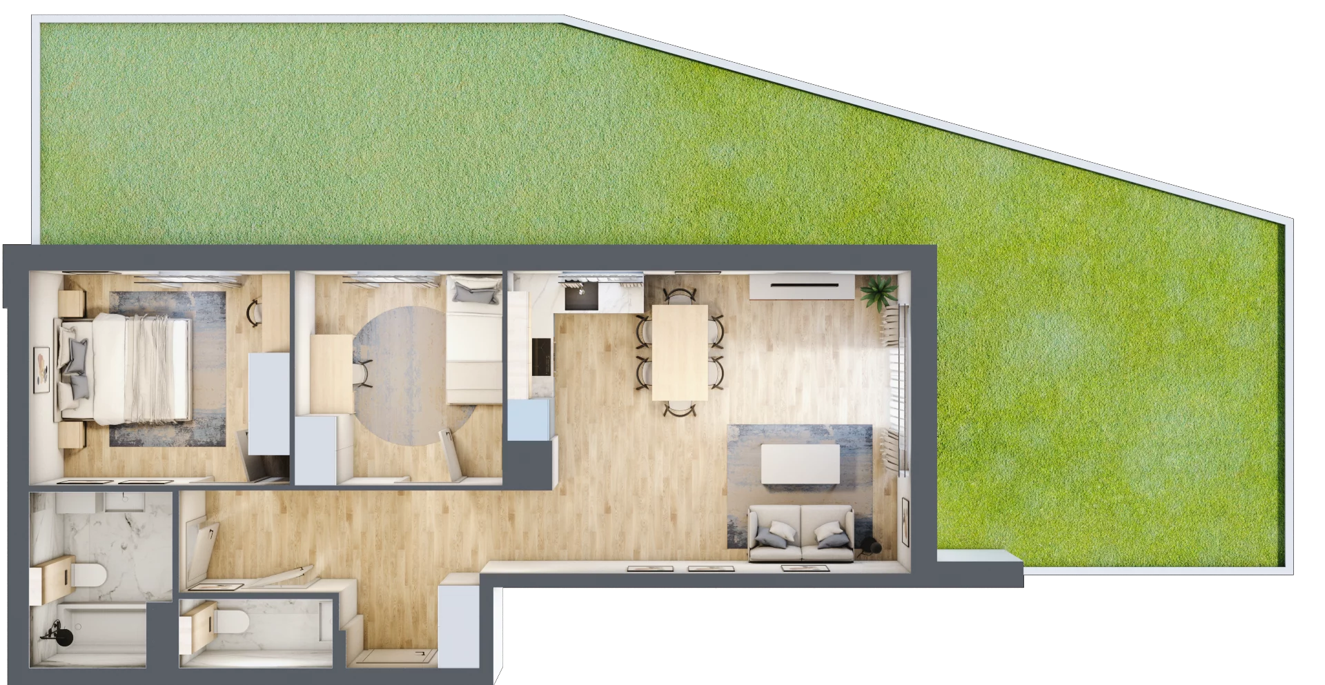 3 pokoje, mieszkanie 64,62 m², parter, oferta nr C.1.1, Silva Straszyn, Straszyn, ul. Boczna/Starogardzka