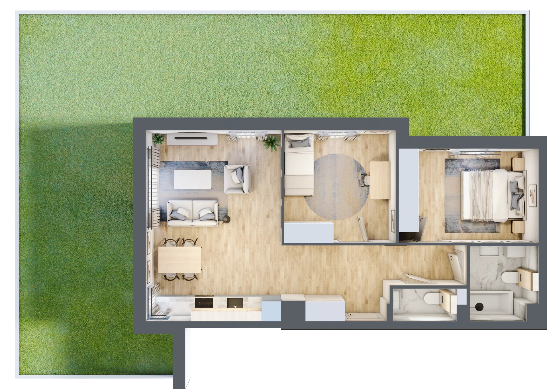 3 pokoje, mieszkanie 65,62 m², parter, oferta nr C.1.8, Silva Straszyn, Straszyn, ul. Boczna/Starogardzka