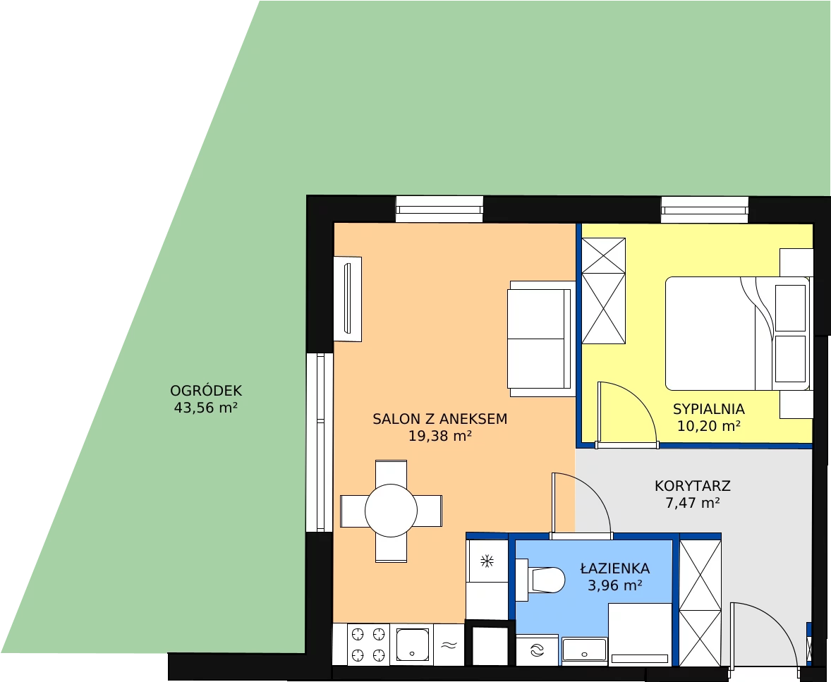 Zalety mieszkania 42.19 m², 1.1.3.