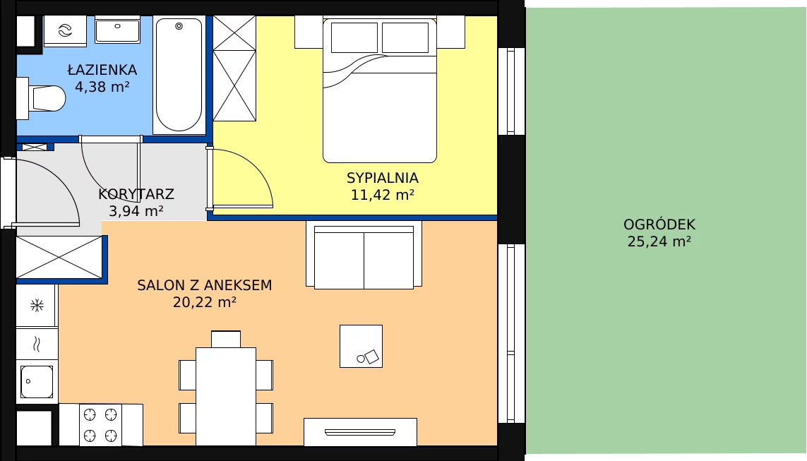 Zalety mieszkania 40.92 m², 2.1.4.