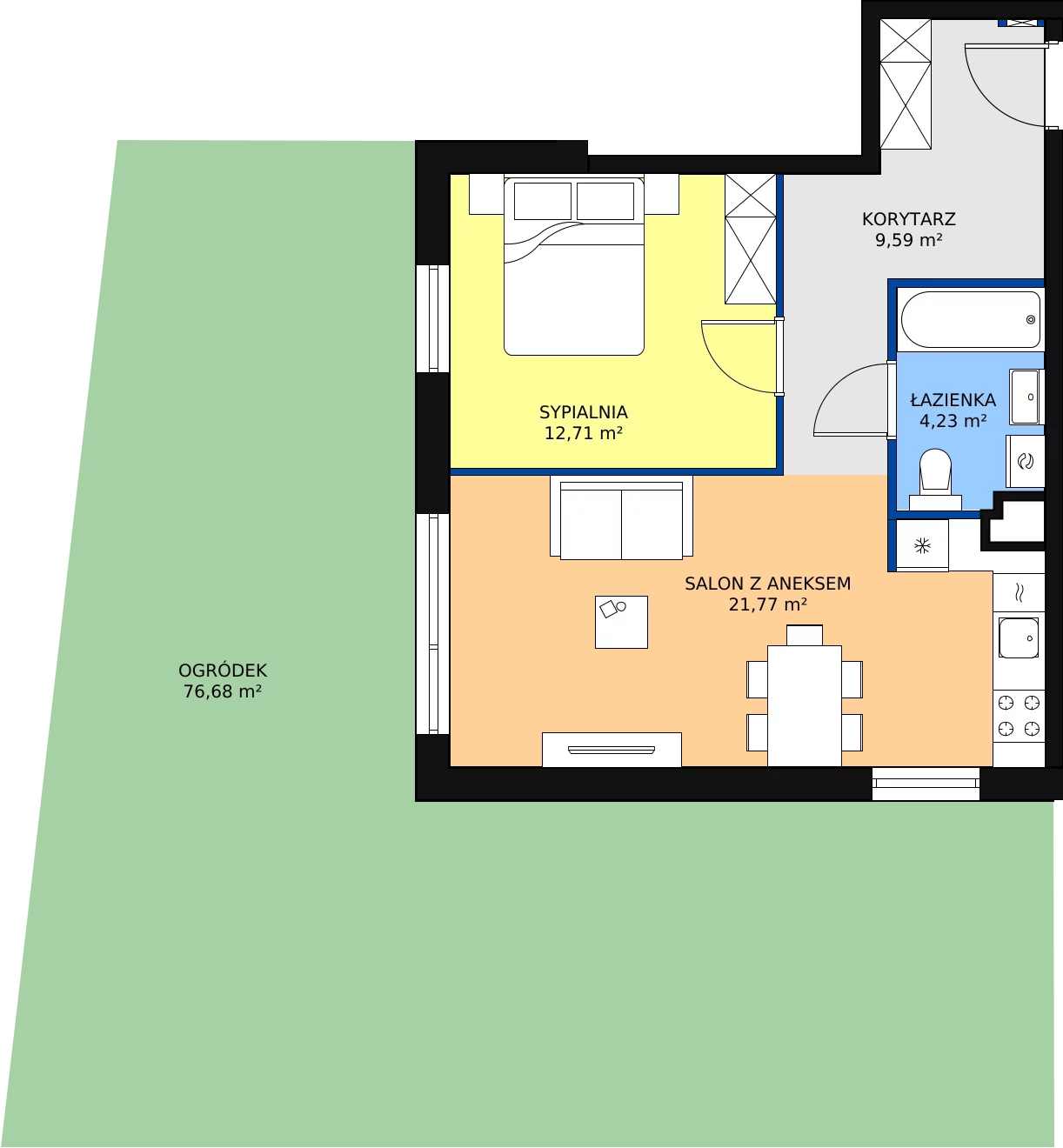 Zalety mieszkania 49.48 m², 2.1.6.