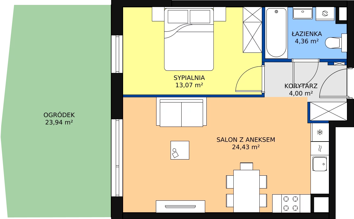 Zalety mieszkania 46.82 m², 2.1.8.