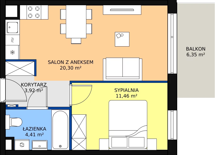 Zalety mieszkania 41.05 m², 2.4.3.
