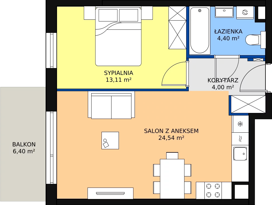 Zalety mieszkania 47.01 m², 2.4.8.