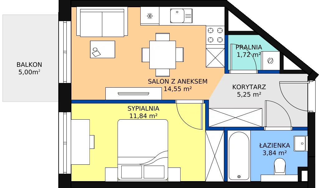 Zalety mieszkania 39.57 m², D-A-10