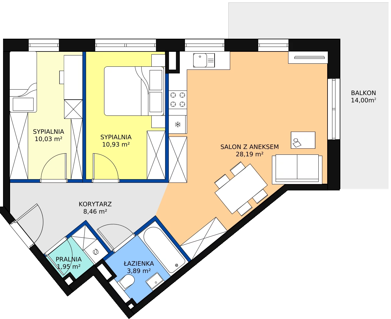 Zalety mieszkania 66.94 m², D-A-19