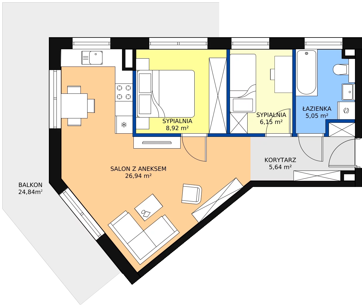 Zalety mieszkania 55.51 m², E-A-17