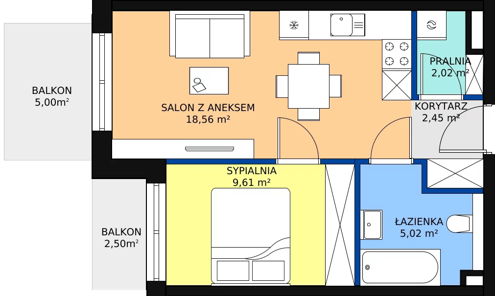 Zalety mieszkania 40 m², E-A-30