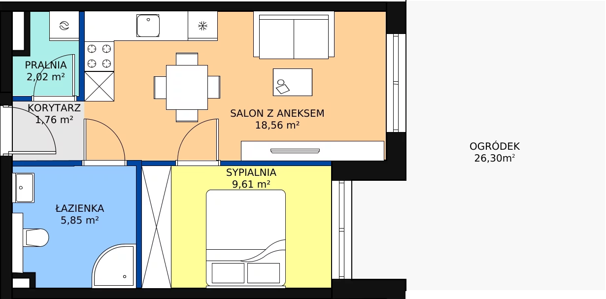 Zalety mieszkania 40.3 m², E-B-10